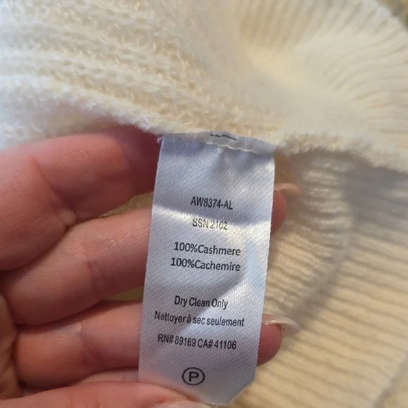 ATM Anthony Thomas Melillo 100% Cashmere Colorblock Hoodie Chalk Black XS - Picture 11 of 11